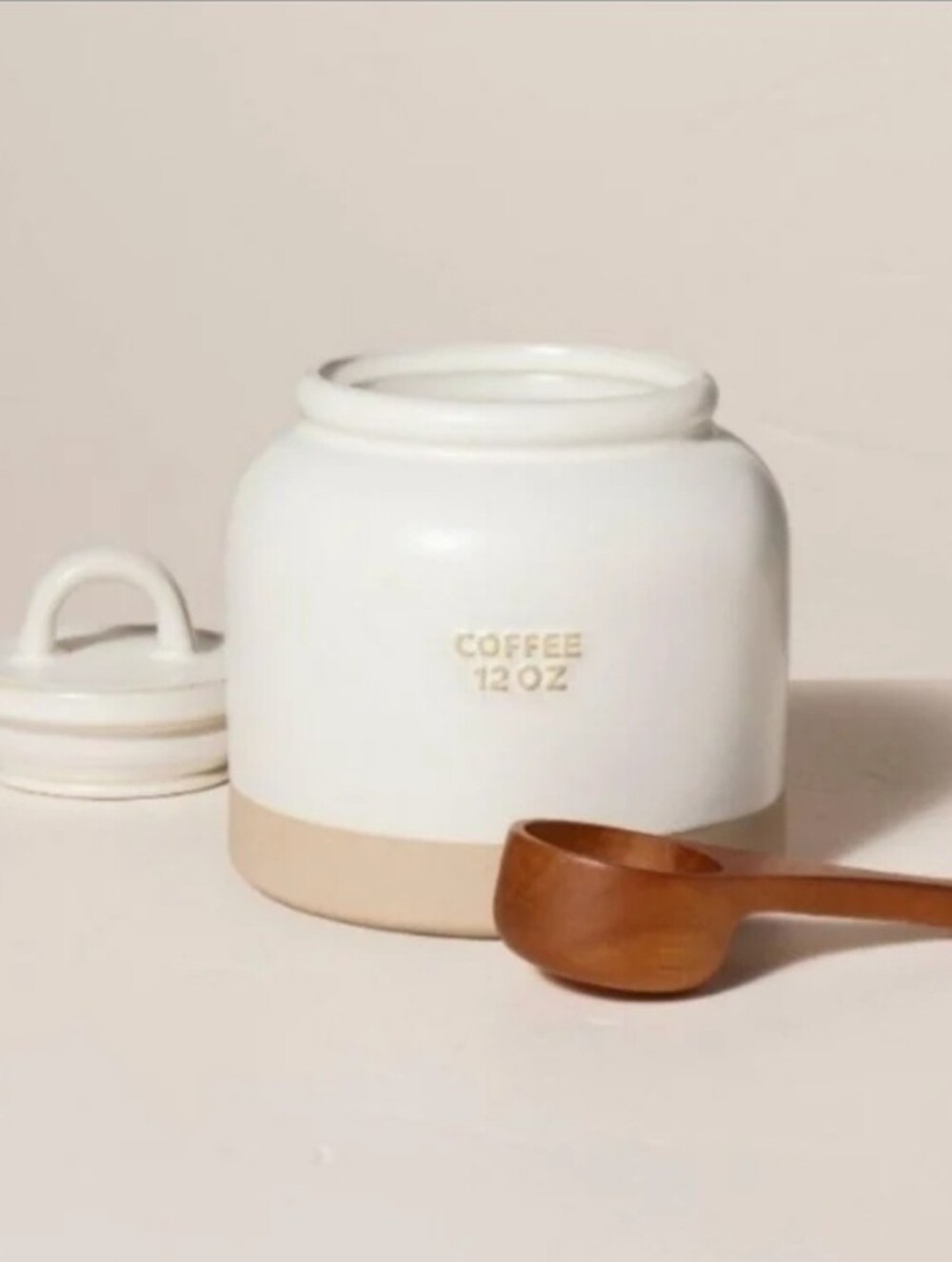 New Hearth & Hand with Magnolia 12oz Stoneware Crock Coffee Canister with Scoop